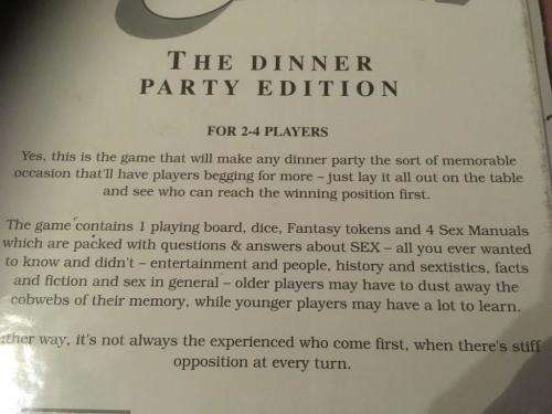 Sexual Trivia - The Dinner Party Edition - Over 21 Naughty Games