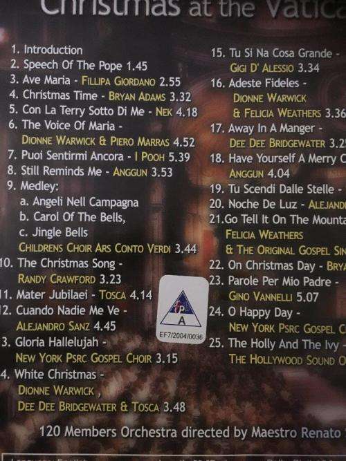 DVD - Christmas at The Vatican - Various Artists