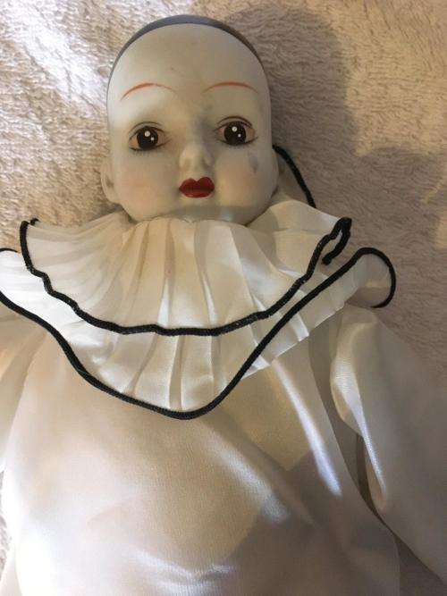 Vintage Porcelain Doll - Harlequin - Jester -Clown -Pierrot -