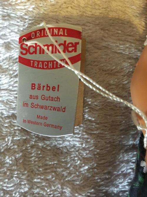 Vintage Original Schmider Barbel Doll made in Western Germany +- 23cm still has tag