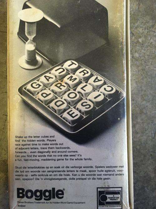 Vintage Boggle - Parker Brothers Made in South Africa under Licence to Parker USA