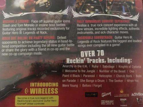 PS2 - Guitar Hero III Wirless Guitar + Game Complete + Wireless Receiver