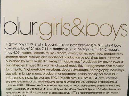 CD - Blur - Girls and Boys