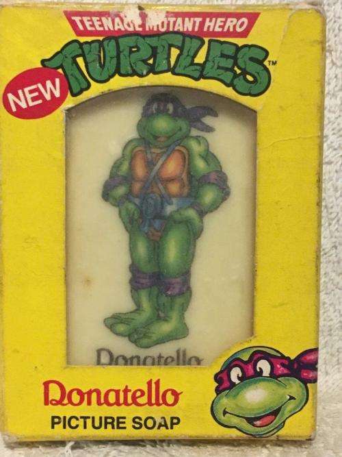 VINTAGE TEENAGE MUTANT NINJA TURTLES TMNT  Donatello Pictrue SOAP 1990 - mint in box - Never used