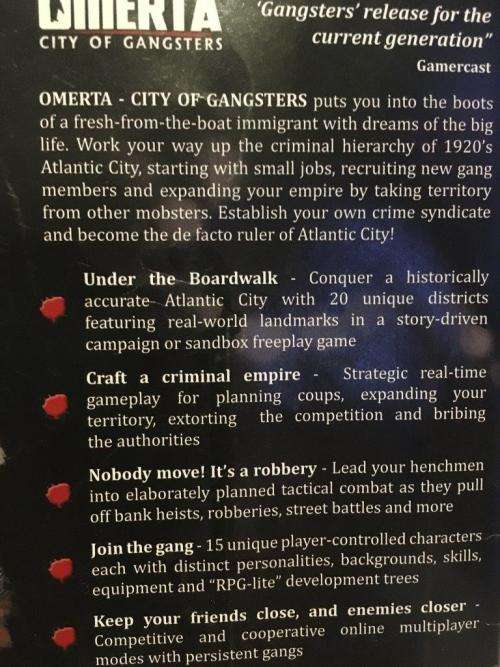 Xbox 360 - Omerta City of Gangsters