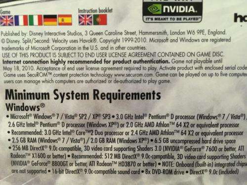 PC - Split / Second Velocity