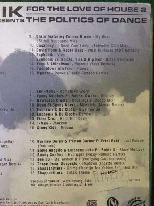 CD - Euphonik - Presents For the Love of House 2 The Politics of Dance (3cd)