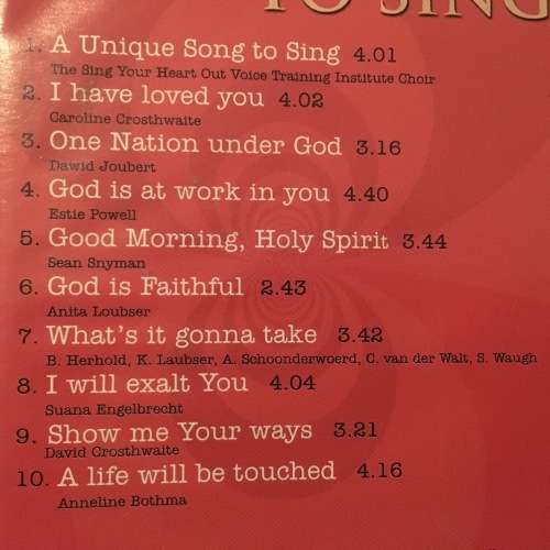 CD - `Sing your Heart Out` - Unique Song To Sing