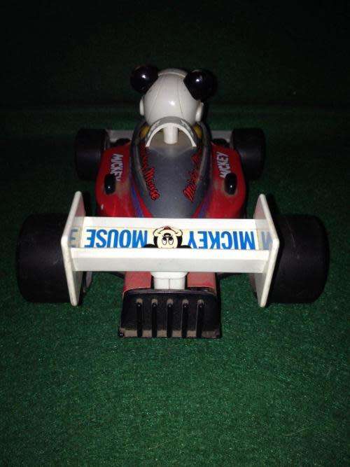 Vintage Mickey Mouse F1 Racer Tin Plate and Plastic 1988 Masudya Corp Japan