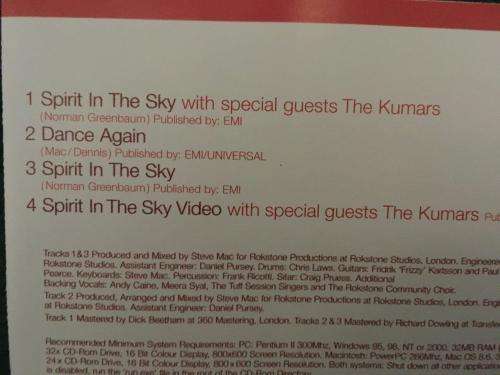 CD - Gareth Gates - Spirit in The Sky with the Kumars (Single)