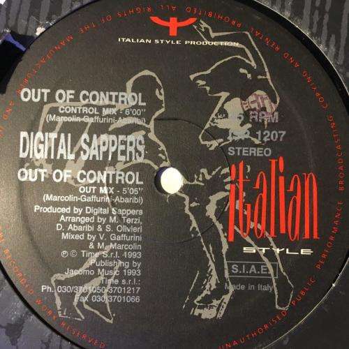 12` Maxi - Digital Sappers - Out Of Control (12`)