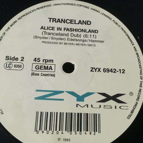 12` Maxi - Alice In Fashionland - Tranceland (12`)