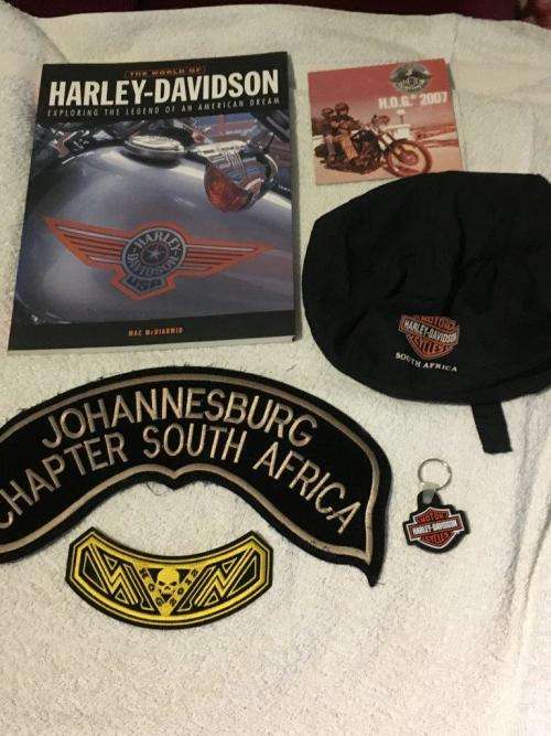 Harley Davidson paraphernalia, Book, Dvd, Patches Key Ring, Hat