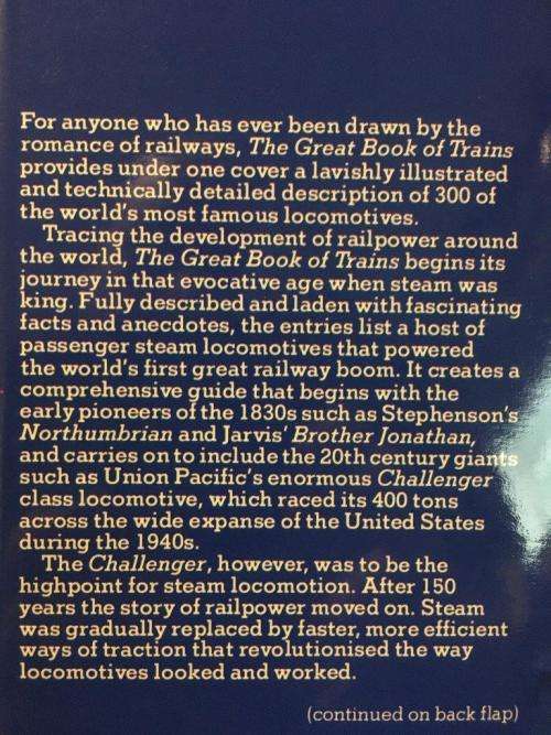 The Great Book of Trains - Brian Hollingsworth & Arthur Cook Hard Cover 406 pages
