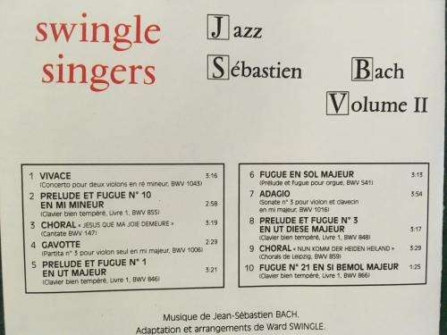 CD - Les Swingle Singers - Jazz Sebastien Bach Vol. 2