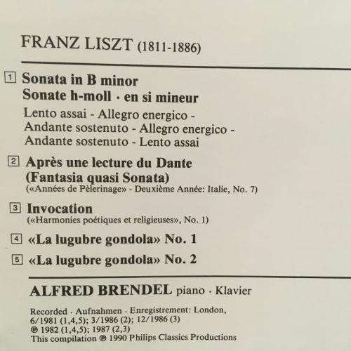 CD - Liszt - Sonata in B Minor Brendel