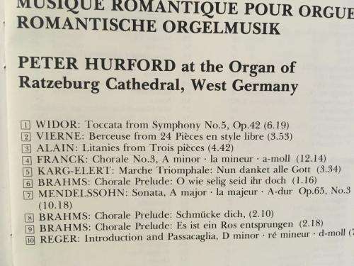 CD - Peter Hurford - Romantic Organ