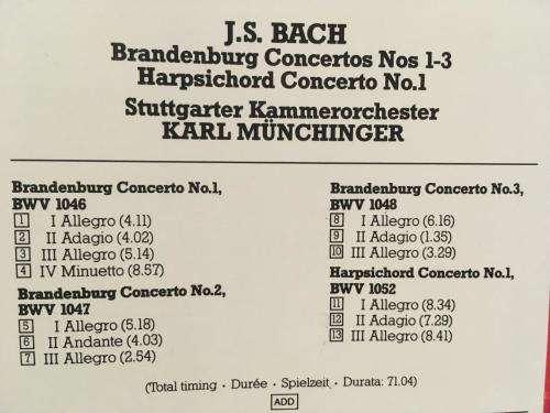 CD - Bach - Brandenburg Concertos 1-3