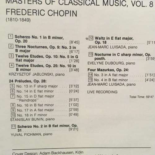 CD - Chopin - Masters of Classical Music Vol.8