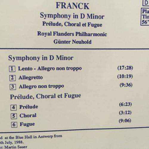 CD - Franck - Symphony Prelude Choral et Fugue