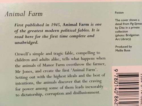 Cassette - George Orwell Animal Farm  - Read By Timothy West  (2 cassettes)