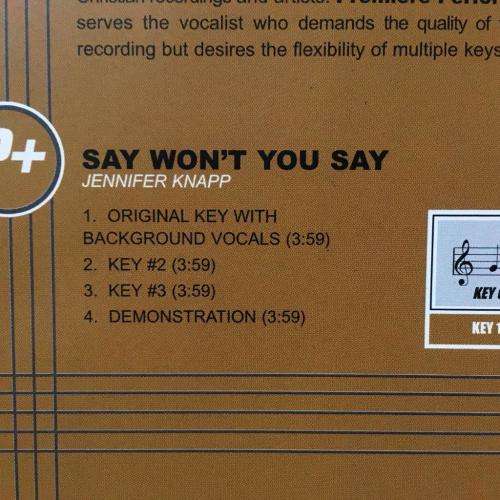 CD - Jennifer Knapp - Say Won`t You Say