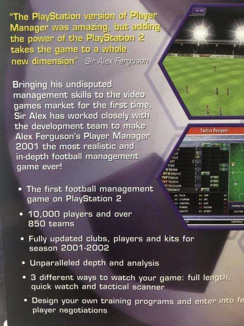 PS2 - Alex Ferguson`s Player Manager 2001