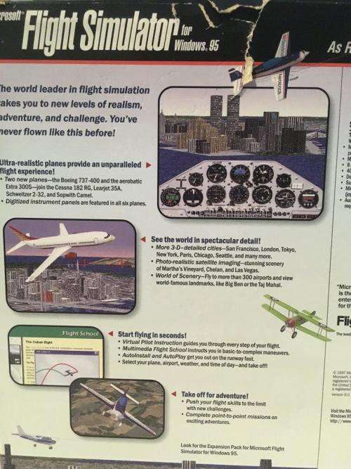 PC - Microsoft Flight Simulator for Windows 95 As real As It gets (Big Box Game)