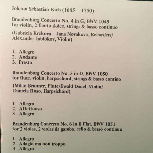 CD - J.S.Bach - Brandenburg Concertos Nos 4,5 & 6