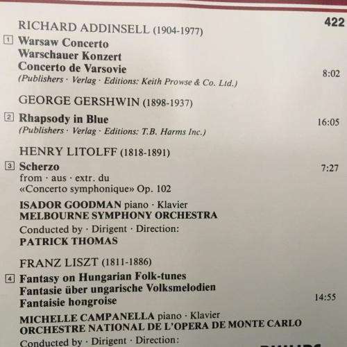 CD - Gershwin - Rhapsody In Blue - Addinsell