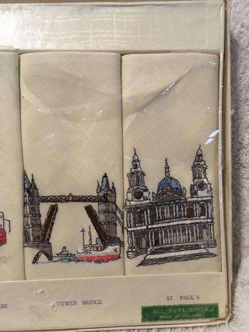 6 x Vintage Sundew Linen London Scenes Napkins Made In Ireland (Still Sealed)