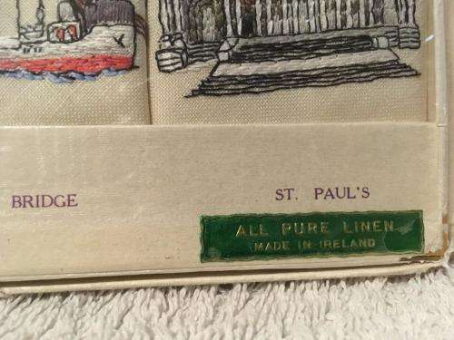 6 x Vintage Sundew Linen London Scenes Napkins Made In Ireland (Still Sealed)