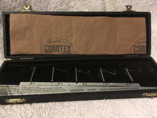 Vintage Goliath O-Vee Screw thread Measuring Gauges