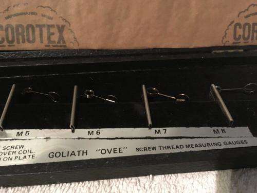 Vintage Goliath O-Vee Screw thread Measuring Gauges