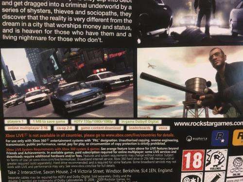 Xbox 360 - Grand Theft Auto IV (4) - Classics