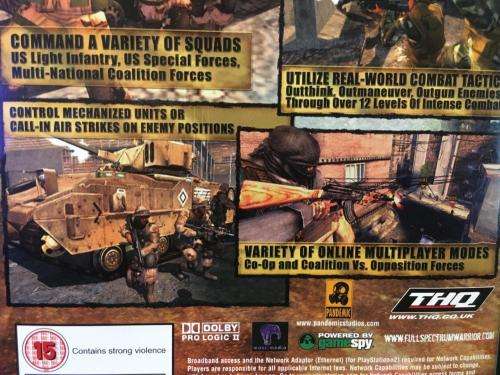 PS2 - Full Spectrum Warrior Ten Hammers
