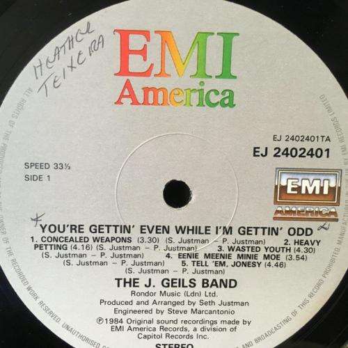 LP - The J. Geils Band - You're Gettin' Even While I'm Gettin' Odd