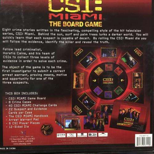 CSI: Miami Crime Scene Investigation - The Board Game - Speciality Board Games
