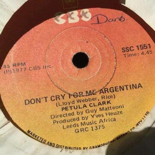 Seven Single - Petula Clark - A Carousel / Don't Cry For Me Argentina