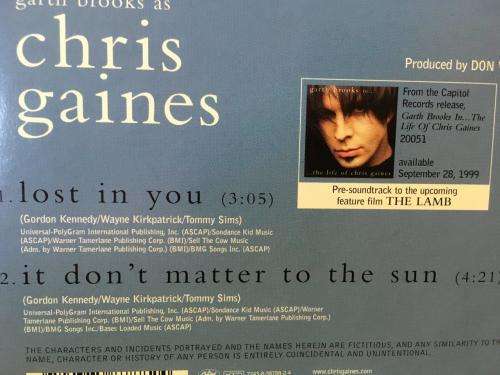 CD - Garth Brookes - As Chris Gaines - Lost In You (Single)