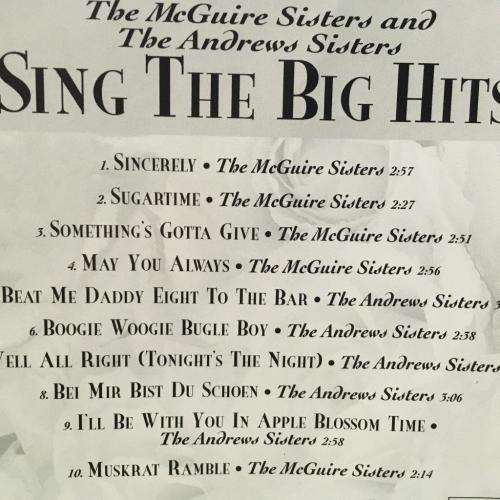 CD - The MiGuire & Andrew Sisters - Sing The Big Hits - Back To Back