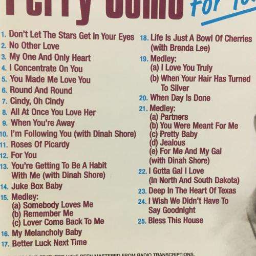CD - Perry Como - For You