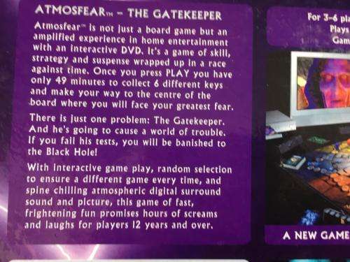 Atmosfear the dvd Board Game - 2003 Forest Interactive (very collectable)