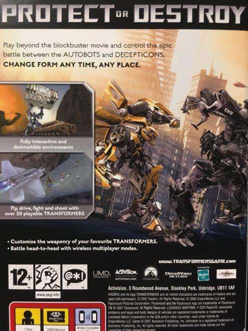 PSP - Transformers The Game