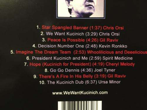 CD - We Want Kucinich - Various Artists