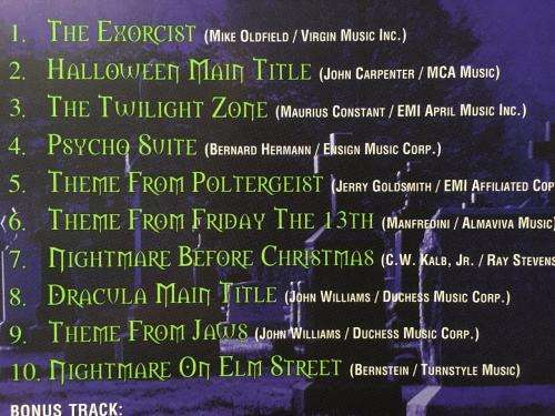 CD - Very Scary Music - Classic Horror Themes