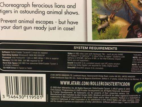 PC - Roller Coaster Tycoon 3 - Wild Expansion Pack