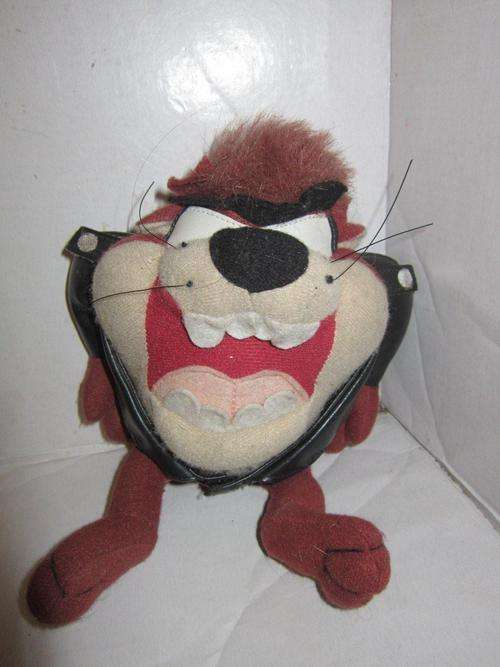 Tazmanian devil 22cm  Soft toy in leather jacket