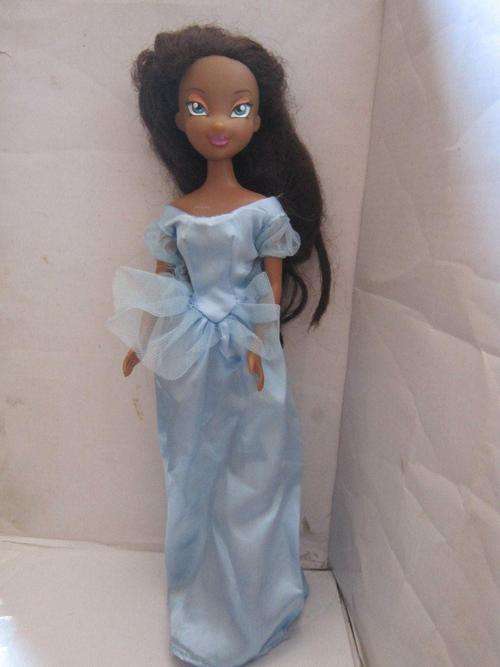 Ebony Doll in stunning blue dress-Rainbow toys (same size as barbie)