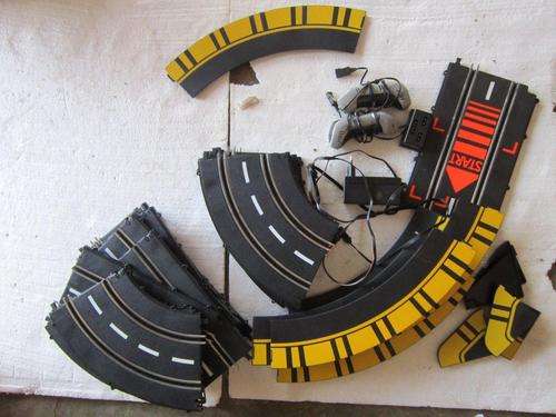 Job Lot of 1:32 Scale slot car tracks transformer, controls and run offs